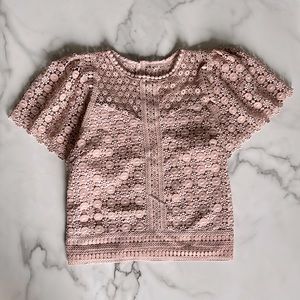 ChicWish Floral Crochet Lace Top